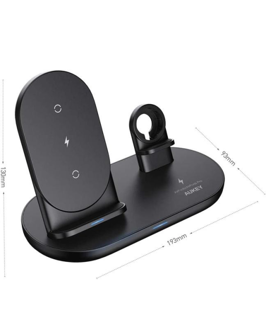 Бездротова зарядна станція 3 в 1 Aukey LC-A3 для iPhone, Apple Watch, AirPods Швидка зарядка Qi 10W Київ - фото 10