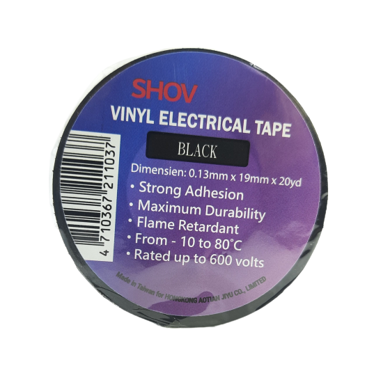 Стрічка ізоляційна SHOV (ізолента чорна) ПВХ 19мм x 20м Харків