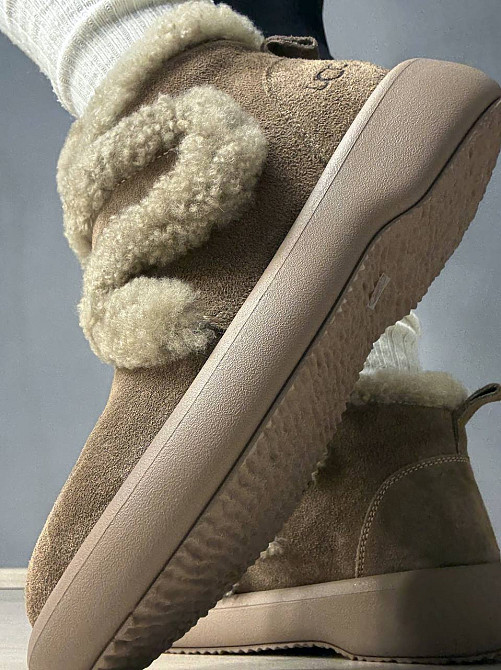 Черевики жіночі Hengji 13-3 уггі замшеві на хутрі з опушкою бежеві, 38, 24 см Київ - фото 17