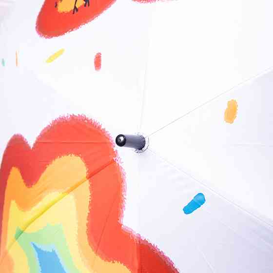 Зонт детский механический элегантный с принтом прочный надежный из полиэстера диаметр 90 см Белый HP-23-13W Киев