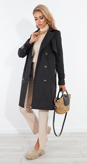 Стильний чорнийтренч (46) Київ - фото 3