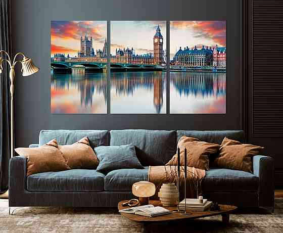 Модульная картина в гостиную / спальню   Біг-Бен     ART-210_3A 70х130 см Киев