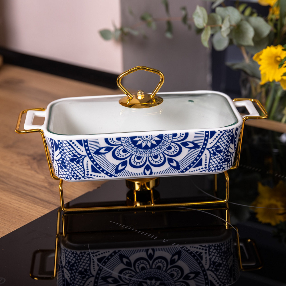 Фарфоровий мармит зі скляною кришкою 1 л Київ - фото 5