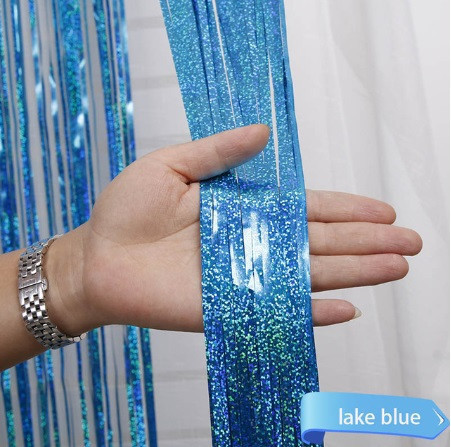 Дощик для фотозони з голограмою 245 см на 92 см блакитний Київ - фото 2