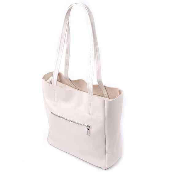 Містка сумка-шоппер з натуральної шкіри Бежева (SHVIGEL) Київ