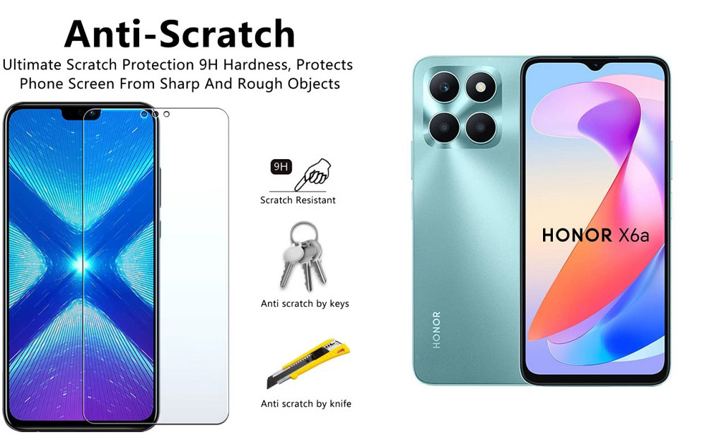 Защитное стекло NeoGlass для Honor X6a – ультрапрозрачное и устойчивое Киев - изображение 1