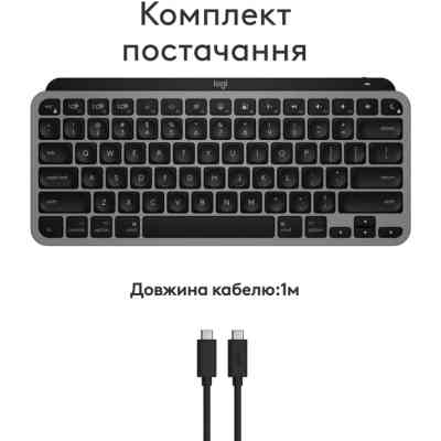 Клавіатура Logitech MX Keys Mini для MAC Wireless UA Space Grey (920-012652) Вінниця