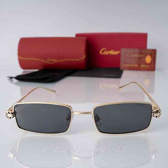 Жіночі стильні сонцезахисні окуляри Cartier (62870) gold Київ