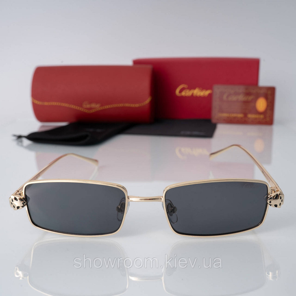 Жіночі стильні сонцезахисні окуляри Cartier (62870) gold Київ - фото 4
