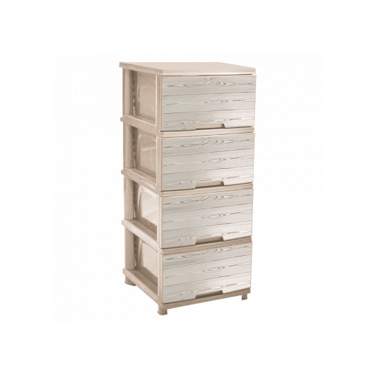 Комод пластиковий Дерево темне крем Алеана 95х46х39 Одеса - фото 1