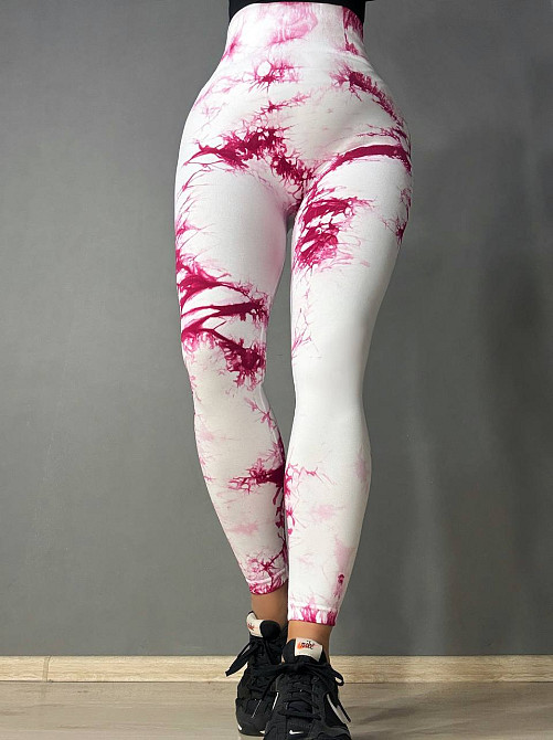 Лосини жіночі LADY HUREM 18160 мармурові пуш-ап широкий пояс утягуючі білі, білий, S-M Київ - фото 19