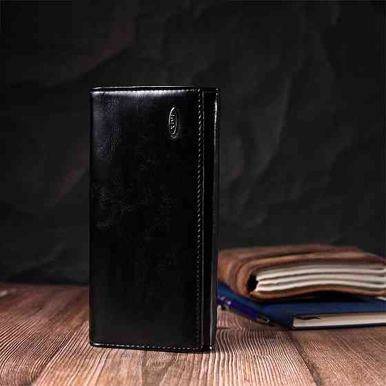 Горизонтальний жіночий гаманець із якісної екошкіри Чорний (KIVI) Київ