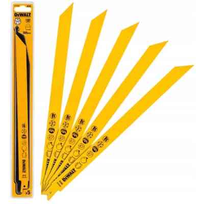 Полотно DeWALT для сабельных пил, биметалическое, 305 мм, 10-14 TPI, 5 шт (DT2355) Винница