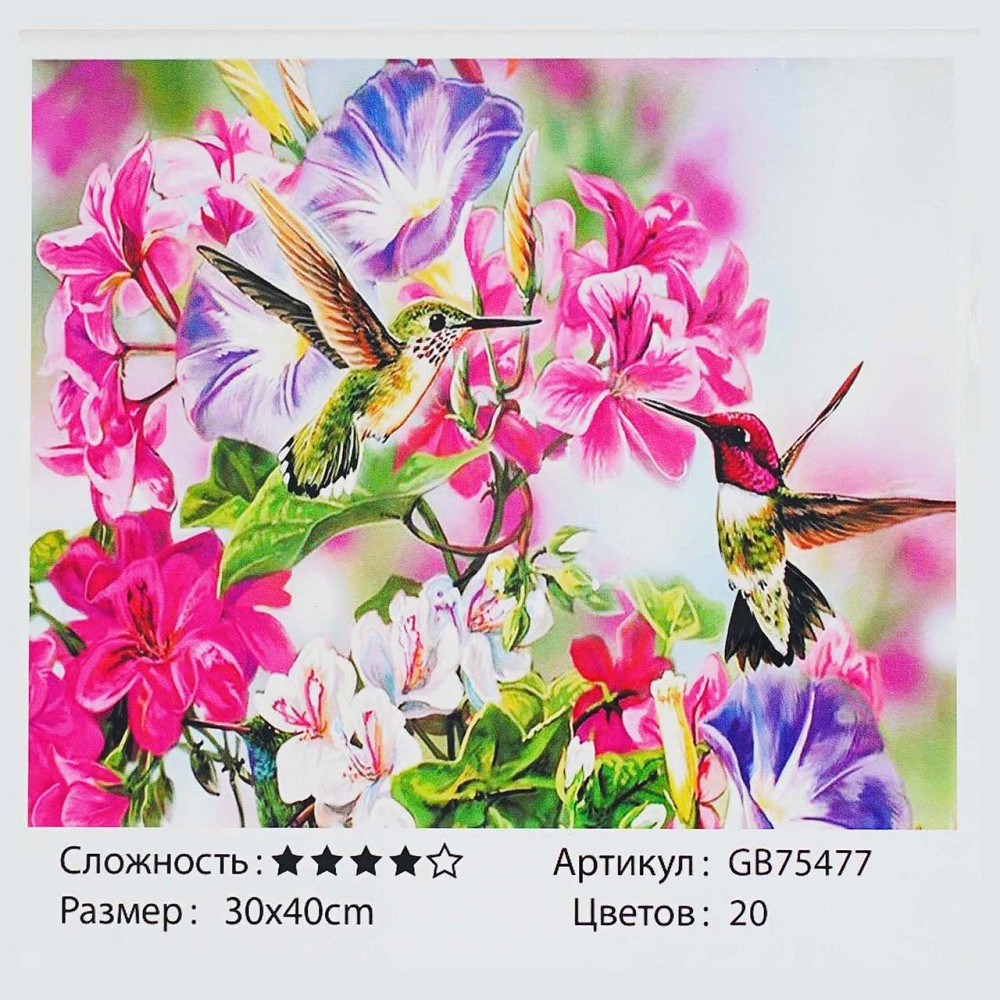 Алмазна мозаїка TK Group розмір 30х40см Пара колібрі (GB 75477) Чернигов - изображение 1