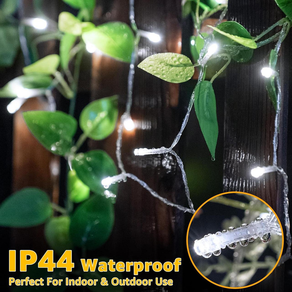 Світлодіодна гірлянда ZeMu Fairy Lights 10 м, 100 LED, холодне біле світло, IP44, на батарейках, для дому та вулиці Київ - фото 4