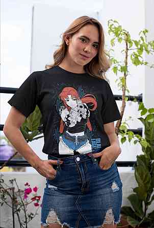 Футболка аниме Блакк Лагоон Ревй Балалаика оверсайз (S/M/L) Черний AnimeJ0031 Днепр