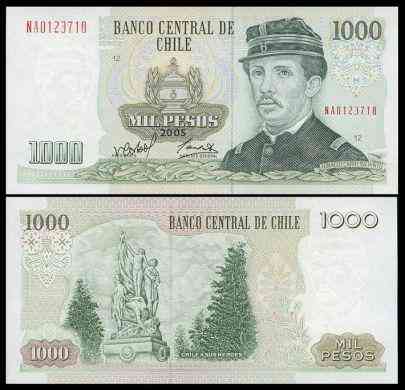Chile Чилі - 1000 Pesos 2005 UNC Полтава
