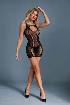 Сукня-сітка Caprice Lingerie Model 06 One size Black, дрібна сітка, мереживо Львов