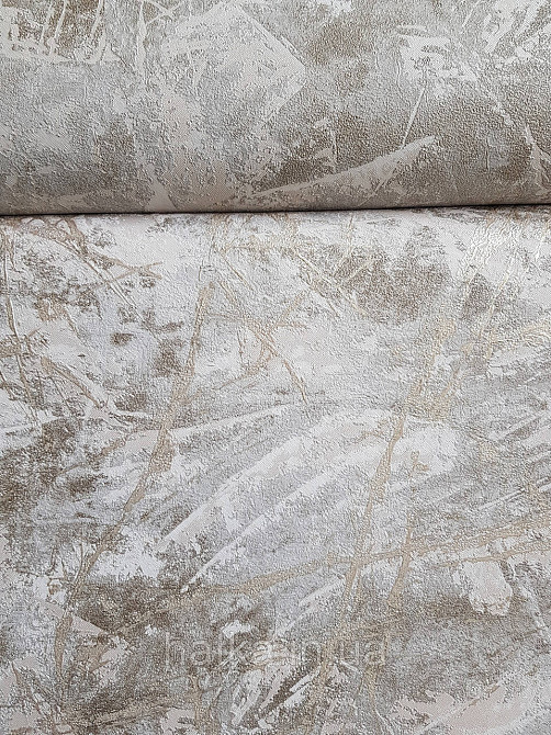 Обои винил на флизелине метровые Sintra Edelina под штукатурку под бетон структурные коричневые бежевые золото Киев - изображение 3