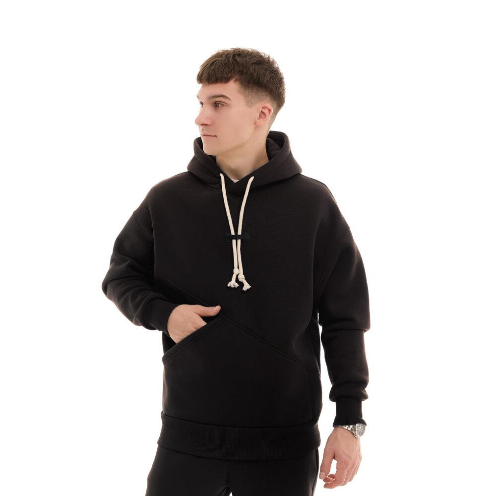 Чорний чоловічий спортивний костюм осінь/зима з капюшоном Pobedov Space Київ - фото 16