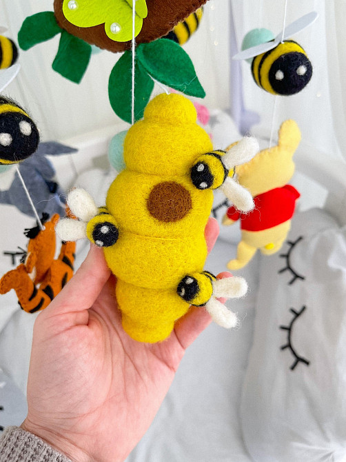 Дитячий музичний мобіль на ліжечко для немовлят WooolyWool «Пригоди друзів» з 35 мелодіями Київ - фото 3