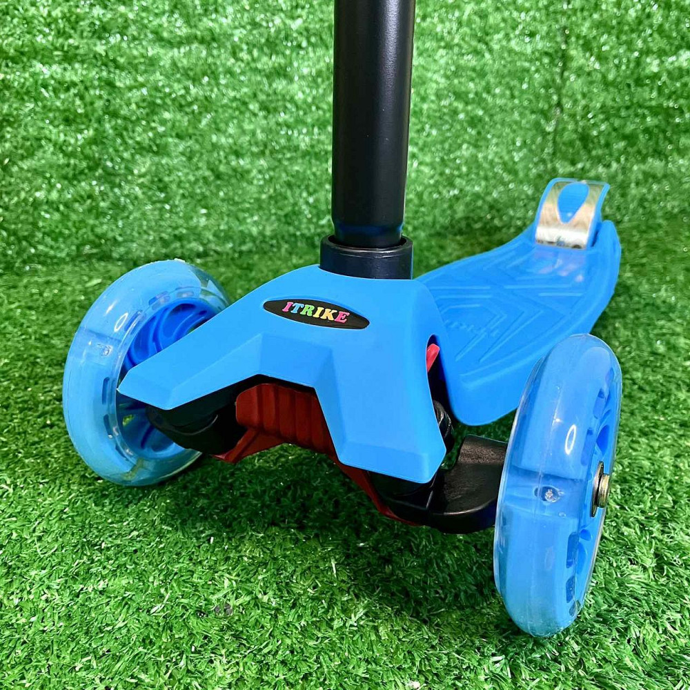 Самокат триколісний iTrike з підсвічуванням коліс Блакитний (JR 3-003-BL) Чернигов - изображение 3