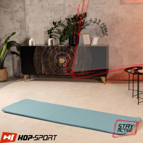 Коврик спортивный бирюзовый для тренировок йоги фитнеса пилатеса упражнений дома и в зале нескользящий HS 1см Киев - изображение 8