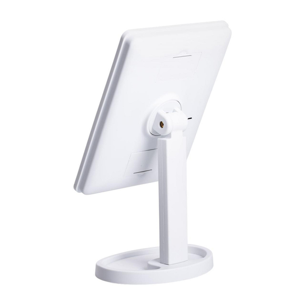 Настільне дзеркало з підсвічуванням 22 LED для макіяжу 21х16 см прямокутне на ніжці USB Біле HP-10-4AW Київ - фото 2