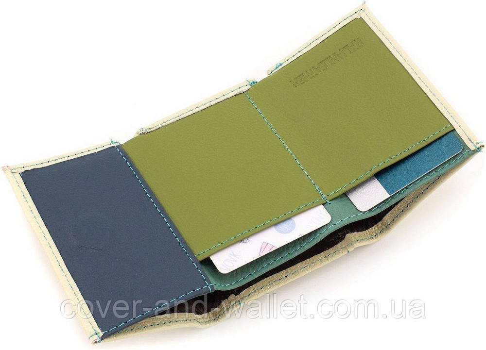 Маленький жіночий шкіряний гаманець білого кольору з монетницею ST Leather Київ - фото 5