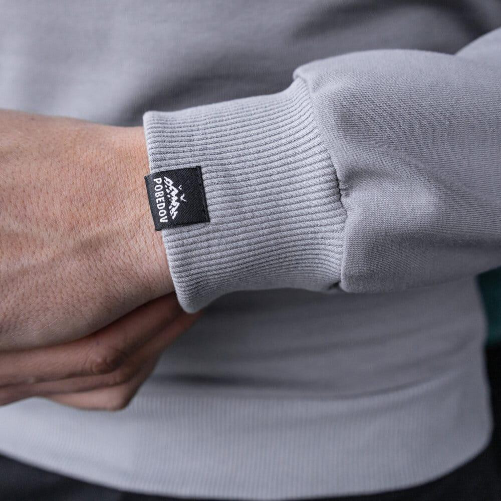 Світшот чоловічий однотонний сталевий Pobedov 001 Київ - фото 6