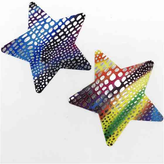 Наклейки на бюст Зірки 8 см різнобарвний Київ