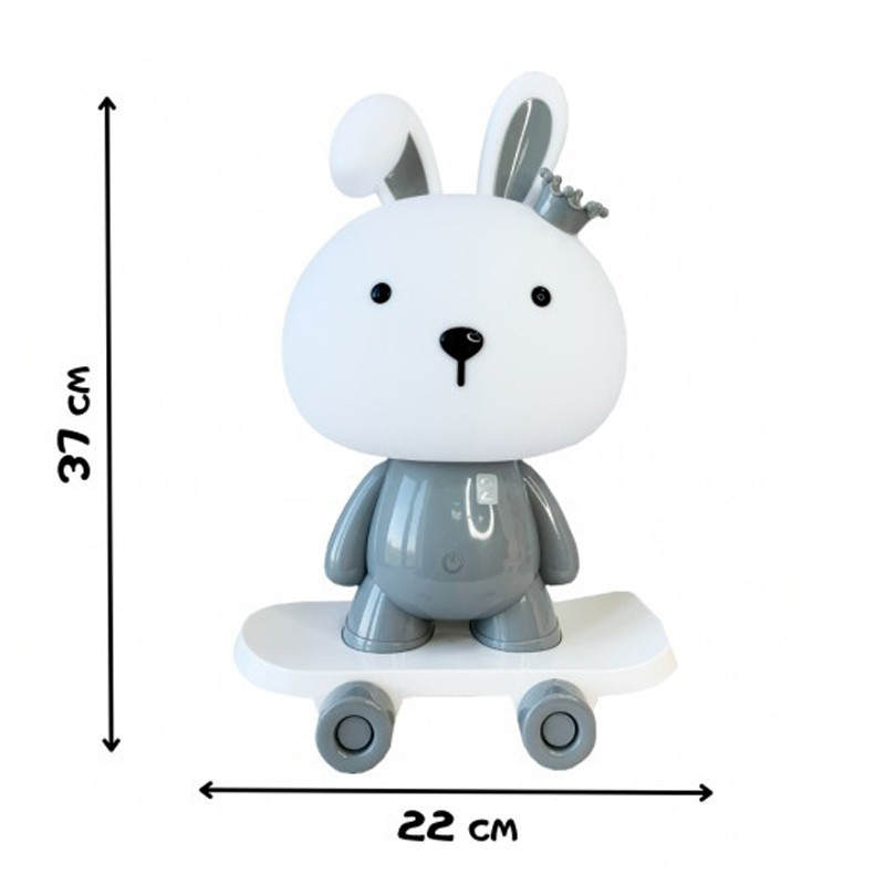 Нічник дитячий «Зайчик на скейті» MGZ-1407(Grey) живлення від USB Вінниця - фото 2