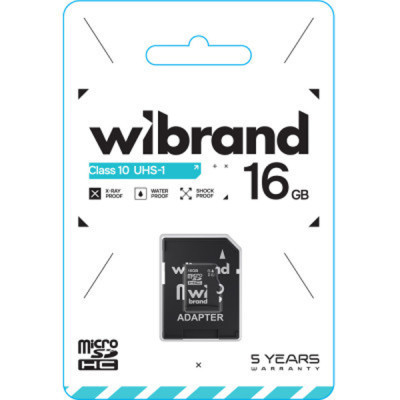 Карта памяти Wibrand 16GB microSD class 10 UHS-I (WICDHU1/16GB-A) Винница - изображение 2