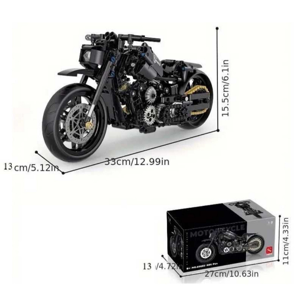 Конструктор мотоцикл Harley Davidson 586 деталей | Сумісний з LEGO | Байк для дорослих та дітей Київ - фото 6