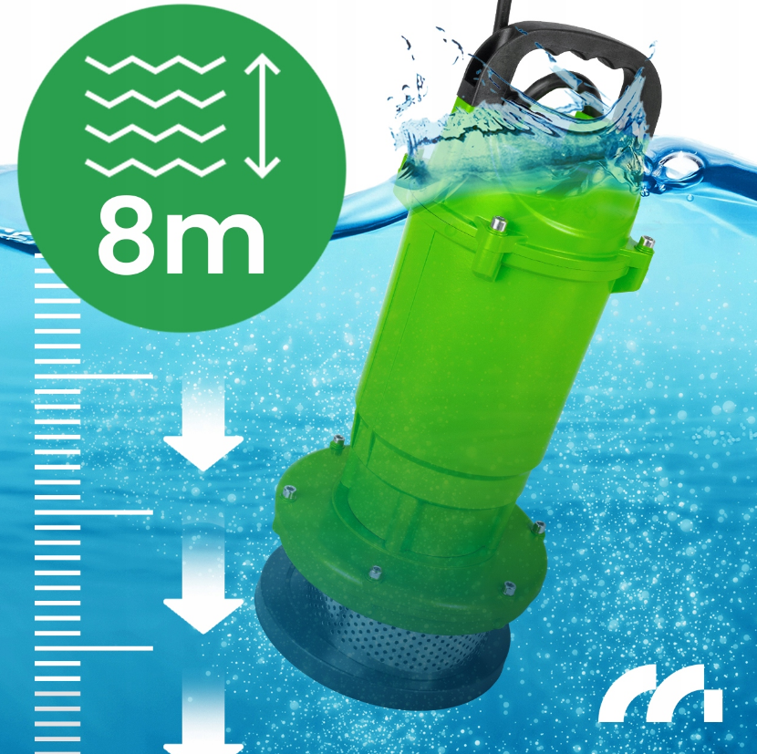 Дренажний насос для брудної та чистої води MalTec 550Вт 12000л/год (Польща) Київ - фото 9