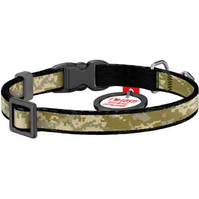 Нашийник для тварин WAUDOG Мілітарі з QR паспортом XS 20-30 см (279-4026) Вінниця