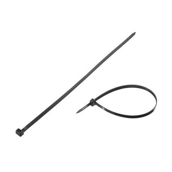 Хомут пластиковий, 7,6×350 мм, 100 шт/упак, чорний INTERTOOL TC-7636 Киев