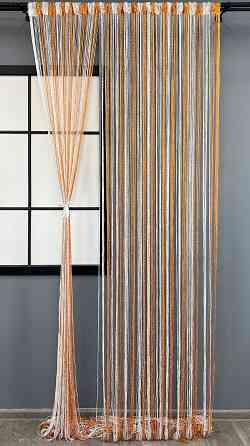 Штори-нитки з люрексом Білий з помаранчевим 300х300см 1 шт (61-128) Київ