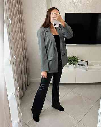 Женский классический пиджак прямого кроя костюмка + подкладка Серый, 44 Одесса