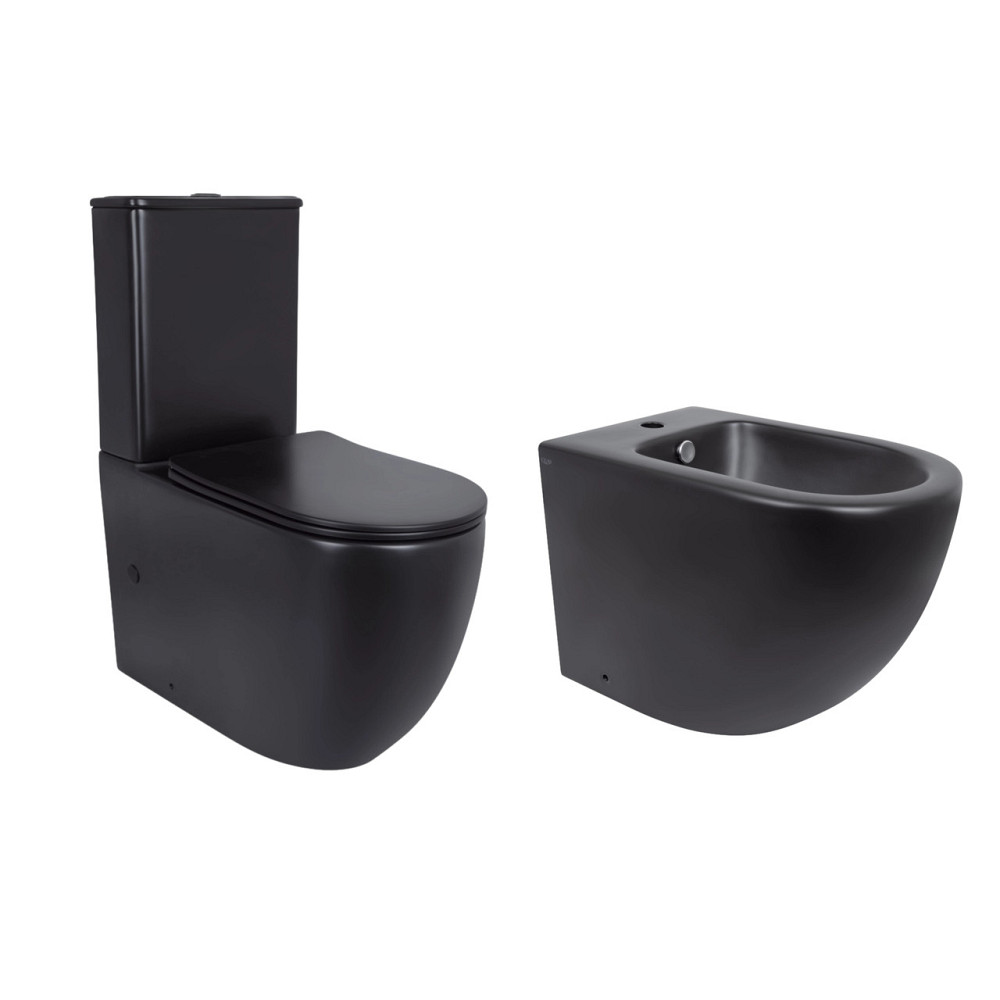Акционный набор: Унитаз напольный Robin Ultra Quiet QT13226083AMB 660x360x855 Black + Биде напольное Robin QT13442141CMB Киев - изображение 1