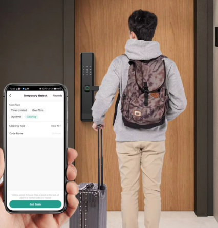 Умный дверной замок кодовый с Wi-Fi, отпечатком пальца и ключ-картой,серый Каменец-Подольский