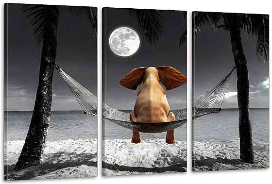 Модульная картина в гостиную / спальню  Слоник на пляжі    ART-278_3A 70х130 см Киев