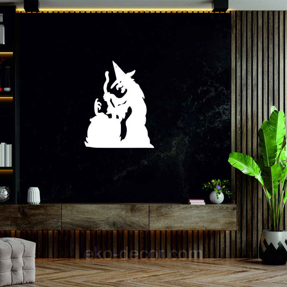 Декоративное настенное 3D Панно «Ведьма», Декор на стену с объемом 50*40 см, Белый Киев - изображение 8