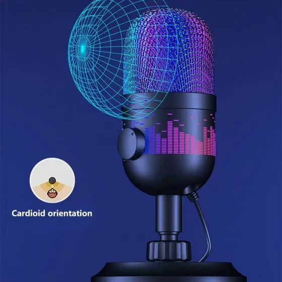 RGB-мікрофон для ігор та запису AK-1i настільний Київ