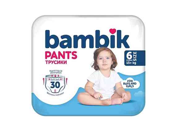 Підгузки-трусики №6 30шт дитячі (15 кг) ТМ Bambik   Solmir Київ