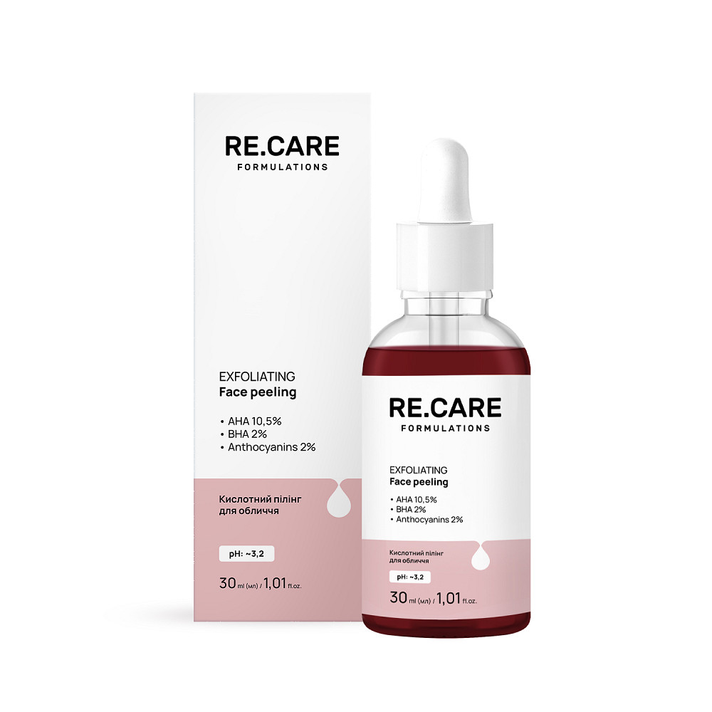 Кислотний пілінг для обличчя Exfoliating Face peeling RE.CARE 30 мл Київ - фото 1