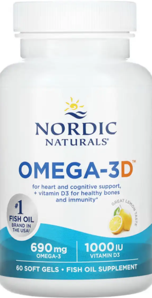 Риб'ячий жир Омега-3Д Nordic Naturals Omega-3D 60 гел капс лимон Київ - фото 1