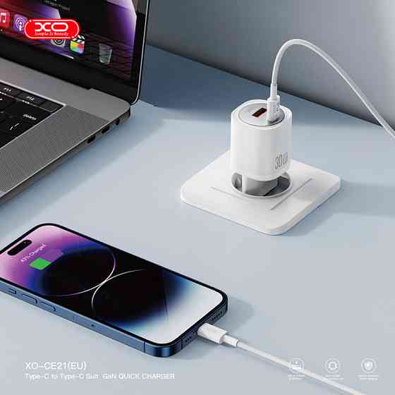 Мережевий зарядний пристрій XO CE21 PD30W/PPS33W 1USB-A+1USB-C білий Львів