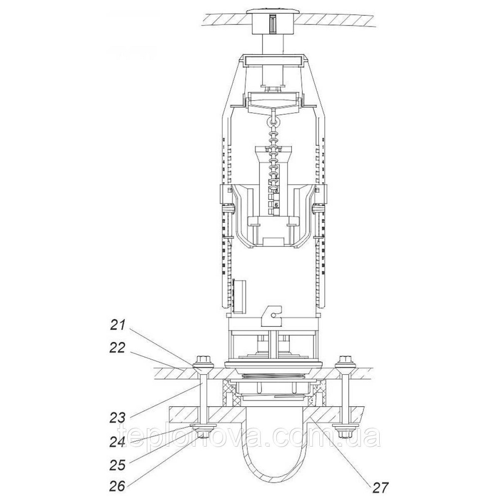 Комплект арматуры для сливного бачка с нижней подачей води  1/2 ″ та двума режимами слива АБк2-10 Черновцы - изображение 9