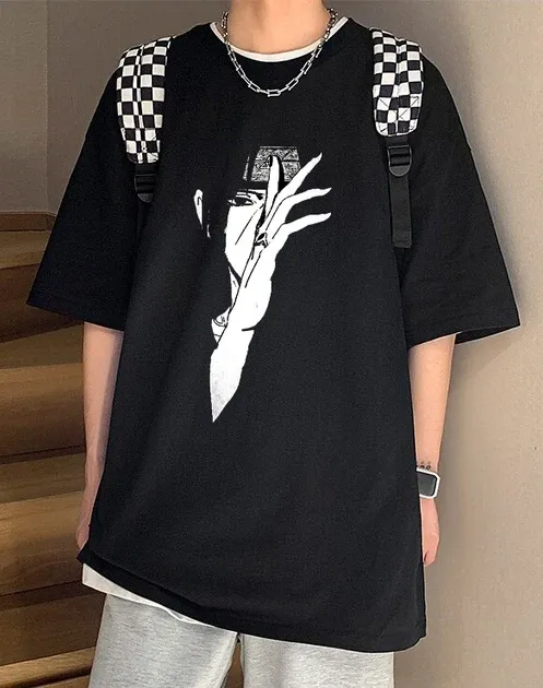 Футболка мужская с аниме принтом Наруто / итачиРазмер оверсайз (S/M/L) Черный AnimeT1185 Днепр - изображение 1